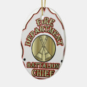 Battalion Chief Shield Design Keramisch Ornament (Links)