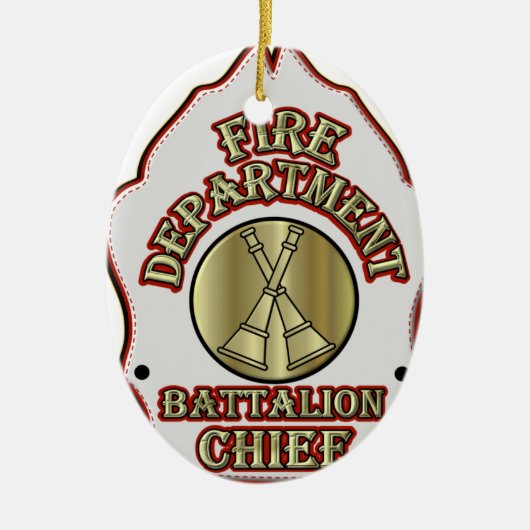 Battalion Chief Shield Design Keramisch Ornament (Voorkant)