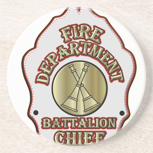 Battalion Chief Shield Design Zandsteen Onderzetter (Voorkant)
