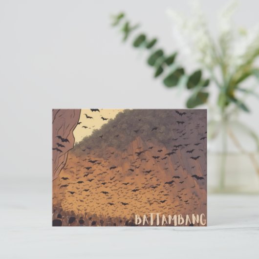 Battambang Bat Caves briefkaart (Staand voorkant)