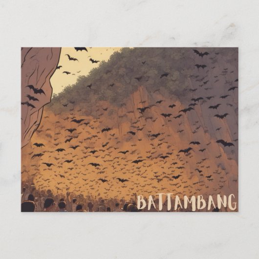 Battambang Bat Caves briefkaart (Voorkant)