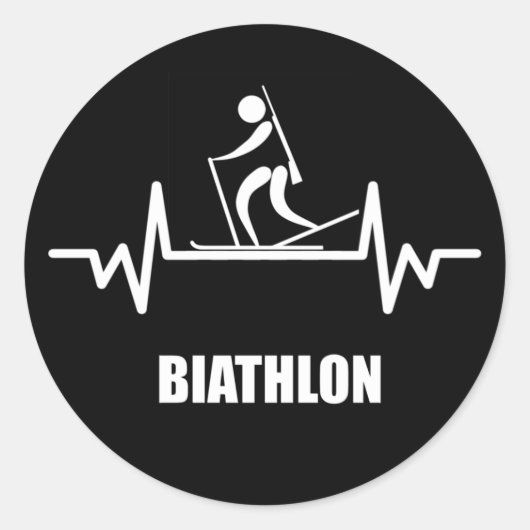 Battement de Coeur Biathlon Ronde Sticker (Voorkant)
