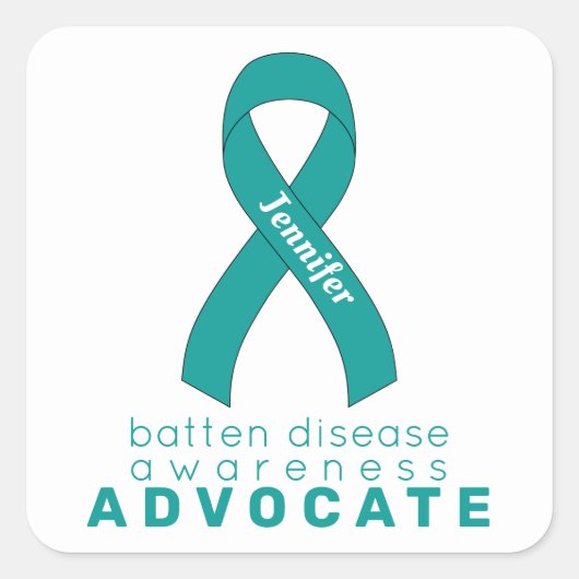 Batten Disease Advocate White Square Sticker (Voorkant)