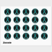 Batten Disease Warrior Ribbon Zwart Ronde Sticker (Vel)