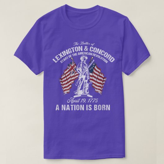 batten van Lexington en de Amerikaanse revolutie i T-shirt (Design voorkant)