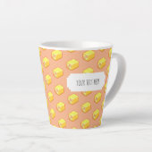 Battenberg Cake Roze & Geel Pixel Art Patroon Latte Mok (Rechterhoek)