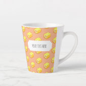 Battenberg Cake Roze & Geel Pixel Art Patroon Latte Mok (Rechts)