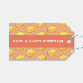 Battenberg Vier een zoete verjaardag! Cakelint Cadeaulabel