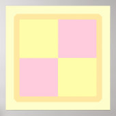 Battenburg Cake. Roze en geel. Poster (Voorkant)
