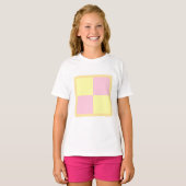 Battenburg Cake. Roze en geel. T-shirt (Voorkant volledig)