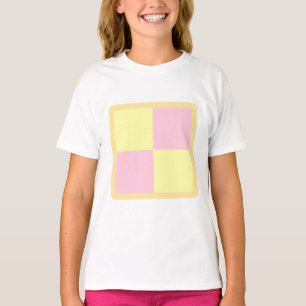 Battenburg Cake. Roze en geel. T-shirt