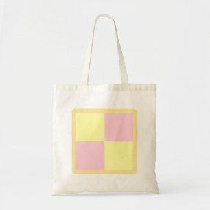 Battenburg Cake. Roze en geel. Tote Bag