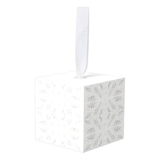 BATTENBURG KANT Houten Kubus Ornament (Voorkant hoekig)