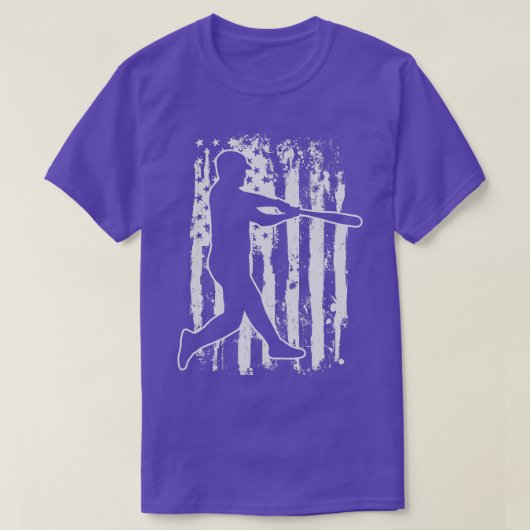 Batter Baseball Softball USA Vlag T-shirt (Design voorkant)