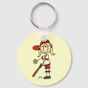 Batter Girl Honkbal T-shirts Sleutelhanger