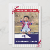 Batter Honkbal Kaart 1e Verjaardag Uitnodigen (Voorkant)