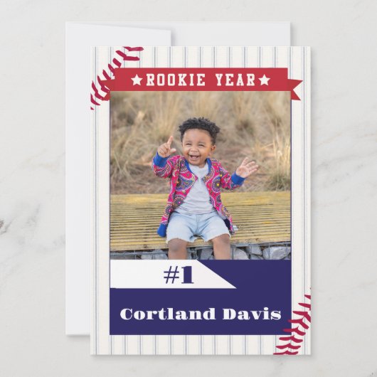 Batter Honkbal Kaart 1e Verjaardag Uitnodigen (Voorkant)