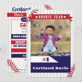 Batter Honkbal Kaart 1e Verjaardag Uitnodigen (Voorkant / Achterkant)