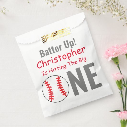 Batter omhoog! Baseball 1e verjaardag Bedankzakje (Gezegeld)