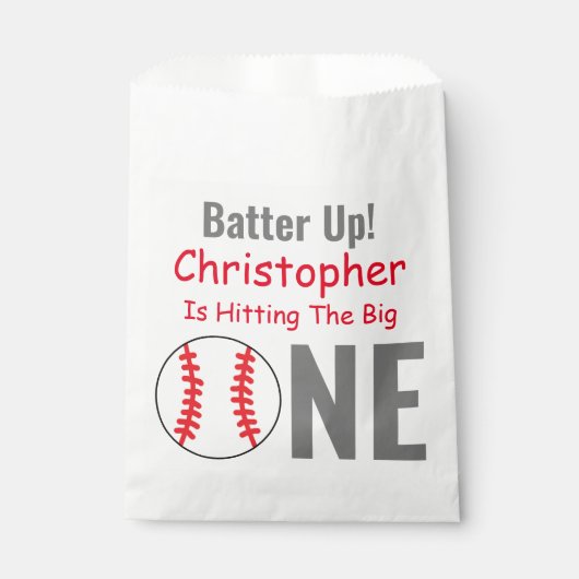 Batter omhoog! Baseball 1e verjaardag Bedankzakje (Voorkant)