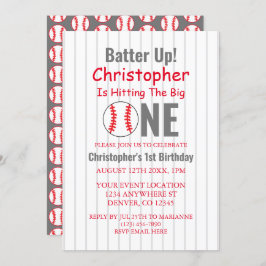 Batter omhoog! Baseball 1e verjaardag Kaart