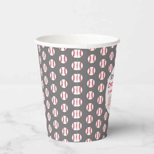 Batter omhoog! Baseball 1e verjaardag Papieren Bekers (Rechts)