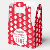 Batter omhoog! Baseball 1st Birthday Favor Box Bedankdoosjes (Geopend)