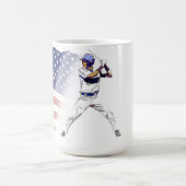 Batter omhoog! - Baseball Player en USA Flag Koffiemok (Center)