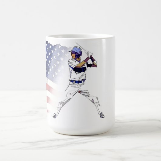 Batter omhoog! - Baseball Player en USA Flag Koffiemok (Center)