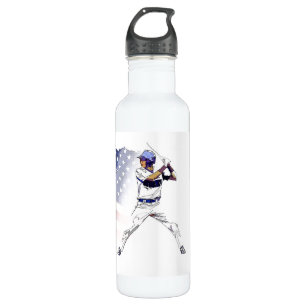 Batter omhoog! - Baseball Player en USA Flag Waterfles