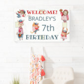 Batter omhoog! Baseball Sportjongens Birthday Spandoek (Insitu)