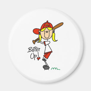 Batter omhoog! Softball Stick Figuur Magnet