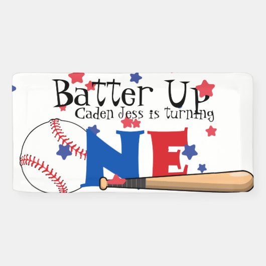 Batter op Baseball, eerste jaarwisseling Spandoek (Horizontaal)