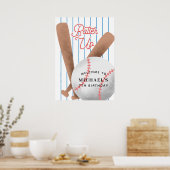 Batter op Baseball Thema Birthday Welkom Poster (Keuken)