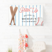 Batter op Red Blue Baseball Birthday party Spandoek (Insitu)