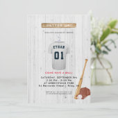 Batter up Baseball Birthday Uitnodiging (Staand voorkant)