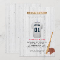 Batter up Baseball Birthday Uitnodiging