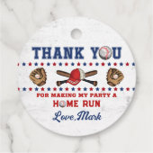 Batter Up Baseball Boy Verjaardag Bedankt Bedankjes Labels (Achterkant)