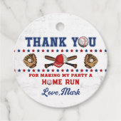 Batter Up Baseball Boy Verjaardag Bedankt Bedankjes Labels (Voorkant)