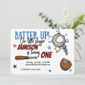 BATTER UP|Baseball|Little Slugger|Birthday Kaart (Staand voorkant)