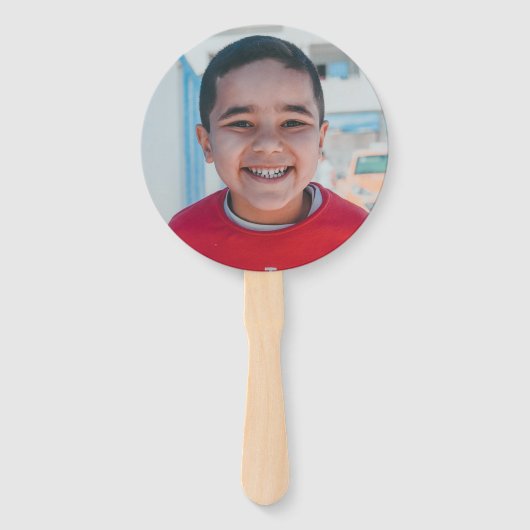 Batter Up Baseball Thema Verjaardagsfeestfoto Handwaaier (Achterkant)