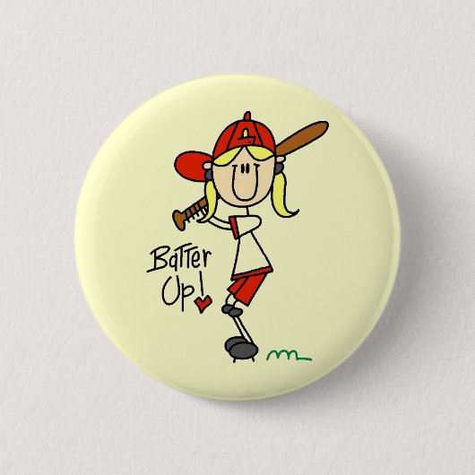 Batter Up Baseball Tshirts en Gifts Ronde Button 5,7 Cm (Voorkant)
