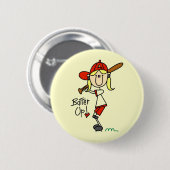 Batter Up Baseball Tshirts en Gifts Ronde Button 5,7 Cm (Voorkant /achterkant)