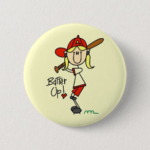 Batter Up Baseball Tshirts en Gifts Ronde Button 5,7 Cm