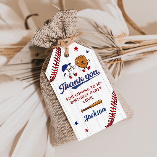  Batter Up Baseball Verjaardag Gift Label Cadeaulabel