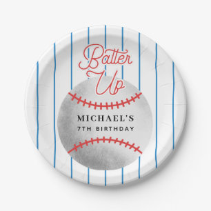 Batter-up-boys Baseball Thema Birthday Papieren Bordje