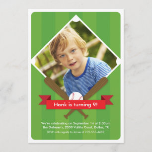 Batter Up Children's Party Invitation - Crimson Kaart