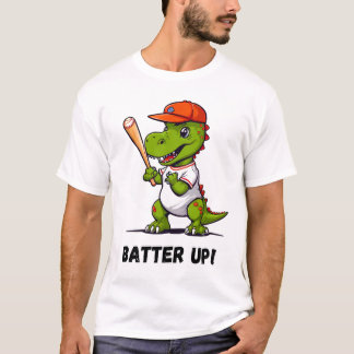 Batter up Dino spelen honkbal T-shirt