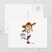 Batter Up Girls Baseball T-shirts en cadeautjes Briefkaart (Voorkant / Achterkant)