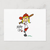 Batter Up Girls Baseball T-shirts en cadeautjes Briefkaart (Voorkant)